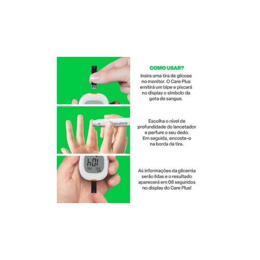 Monitor De Glicemia Glicocheck Care Plus Multi Saúde - HC487 - Imagem 2